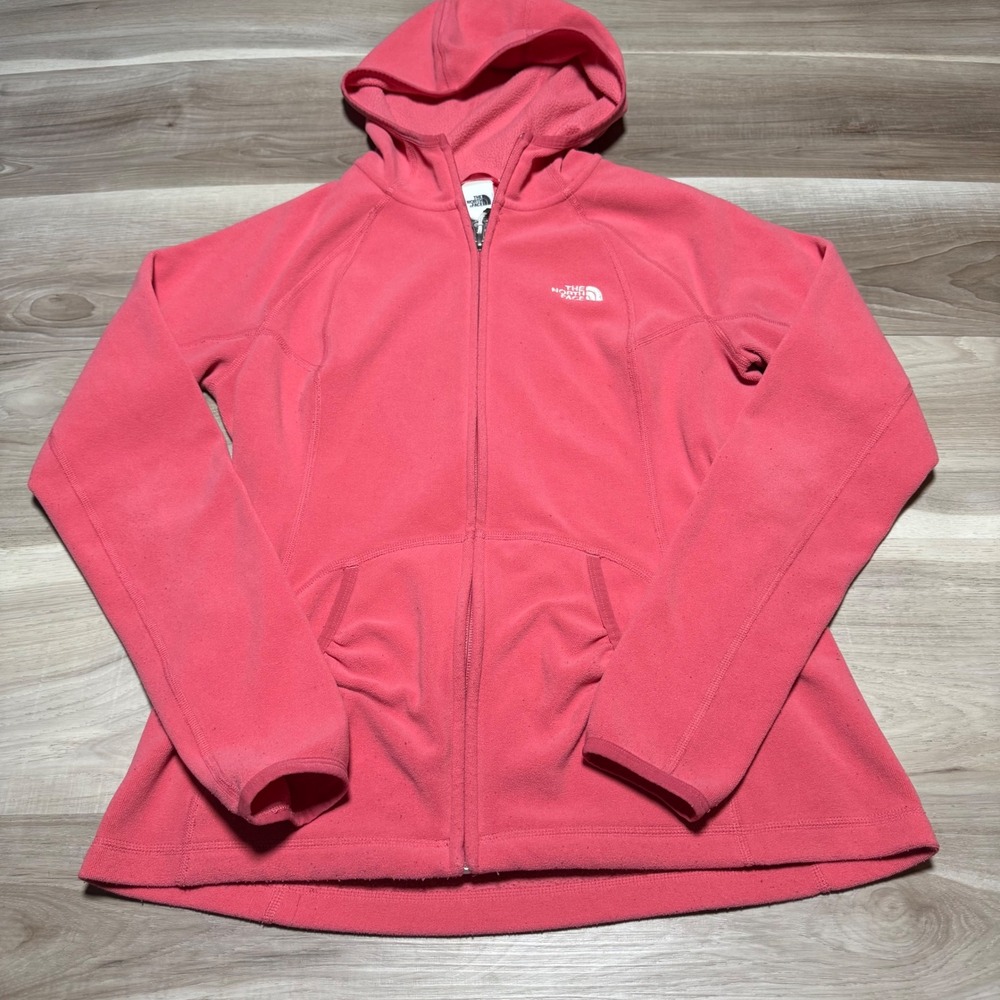 The North Face Fleece Hoodie Womens Medium Pink Polartec‎ Full Zip Jacket Layer